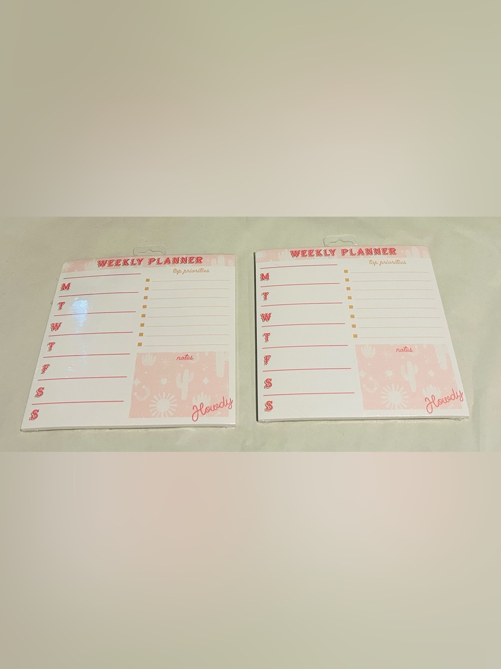 New 2 Weekly Planner Notepads 52 Pages each 104 Pages Total